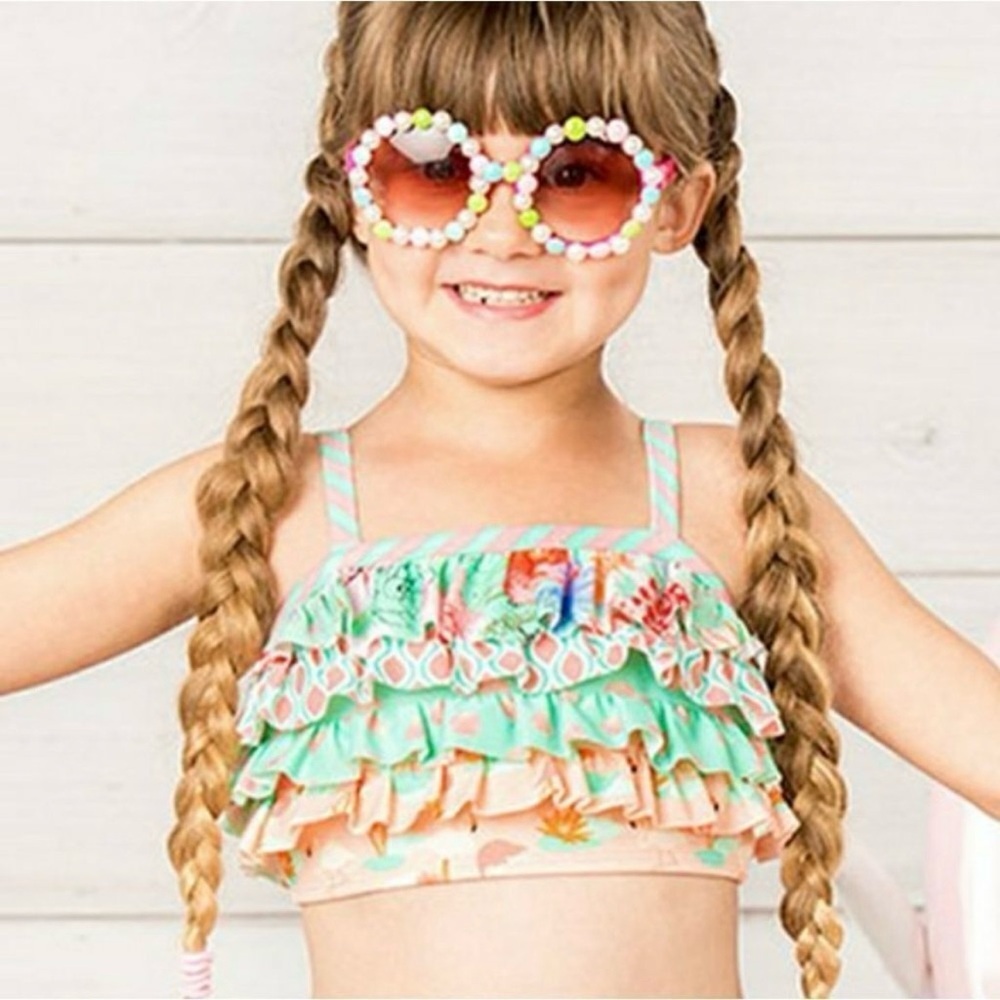 Matilda Jane High Dive Top ONLY Ruffle 8 Medium Swim Bathing Suit